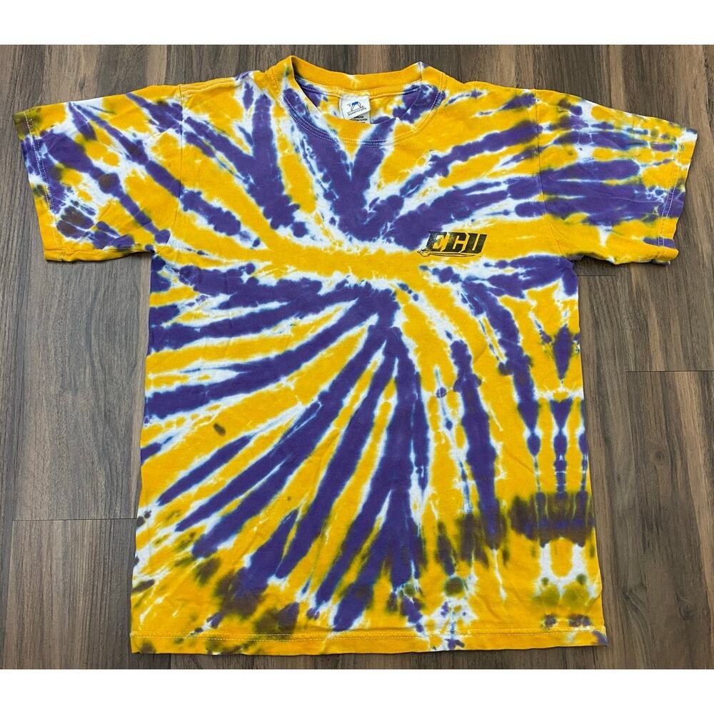 VTG Y2K Boxercraft ECU East Carolina Pirates tie-dye cotton graphic t-shirt S